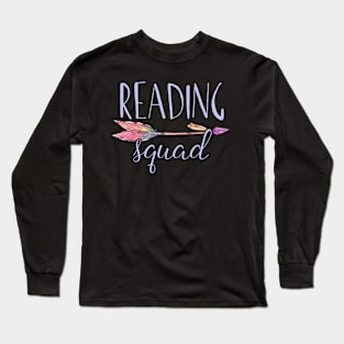 Reading Squad Tee Shirt Teacher Appreciation Gift Back Long Sleeve T-Shirt